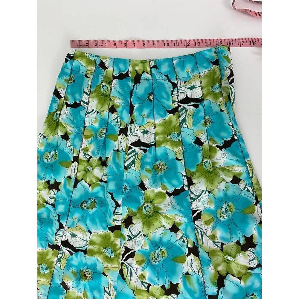 Cottagecore  Floral Print Skirt Brilliant Colors Bright Twee - Size 10 - Picture 4 of 6